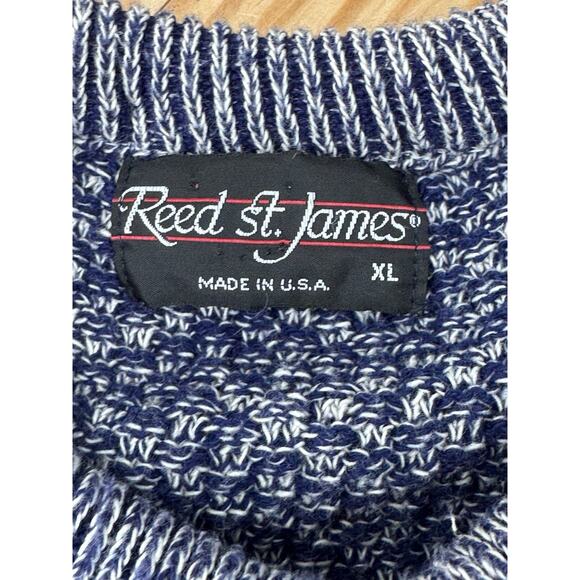 Vtg Reed St James Sweater Geometric Abstract Pullover 90s Made In USA Men’s XL - Picture 4 of 6